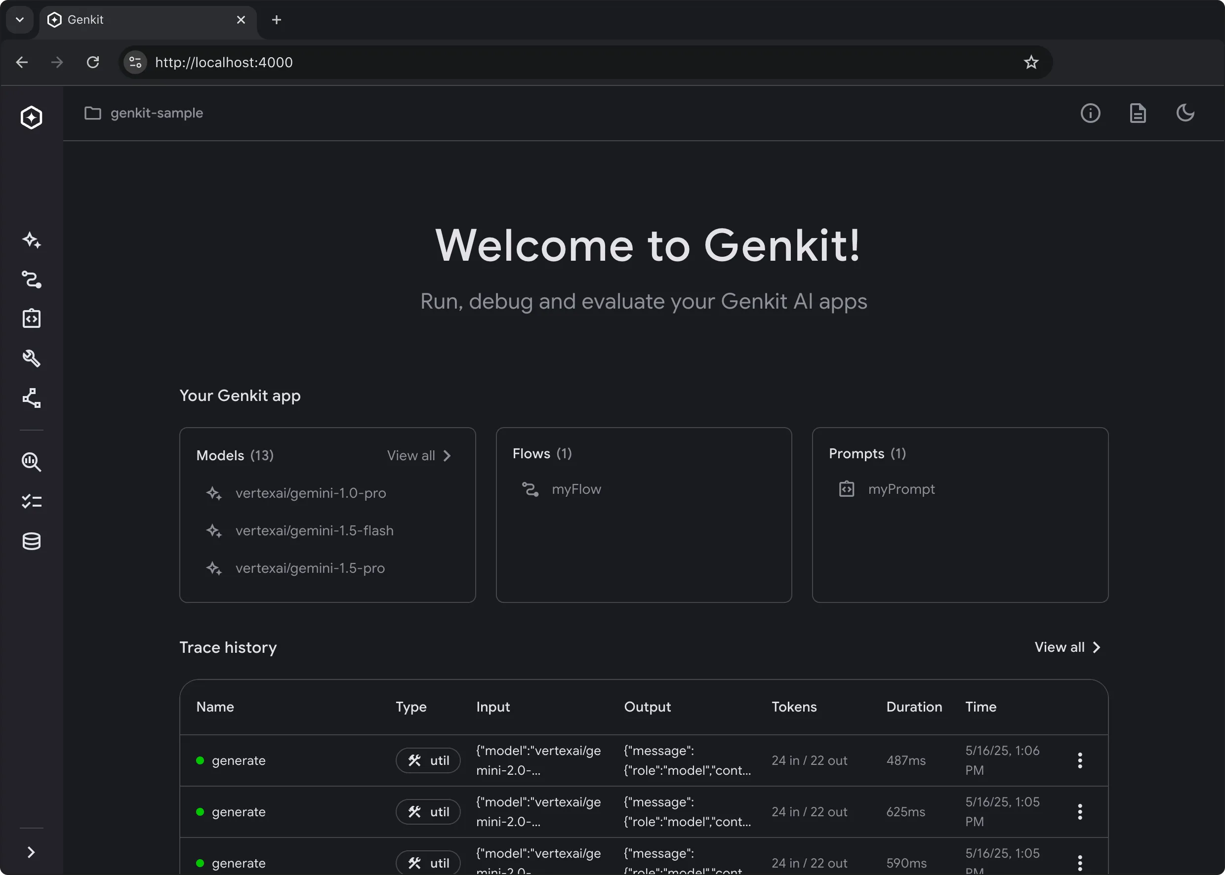 Genkit Developer UI